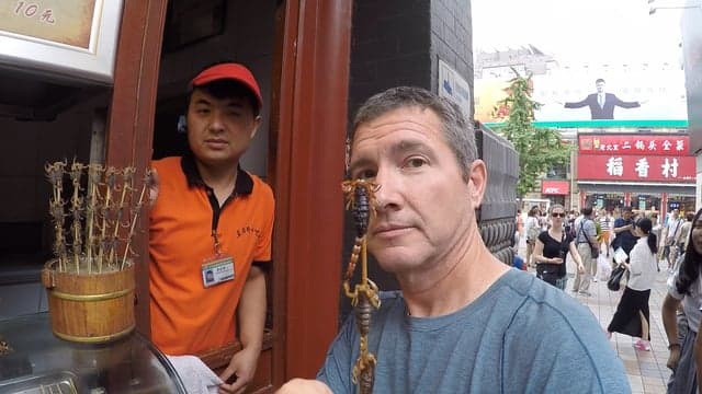 Scorpion snacks for Joel West Barish @ Wangfujing Street